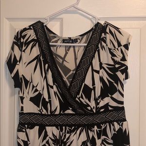 Brown and cream dressy blouse